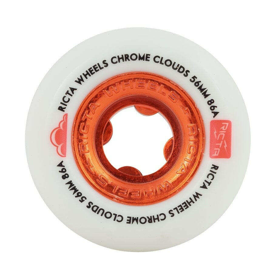 Ricta - Chrome Clouds Red 56MM 86A Skateboard Wheels.