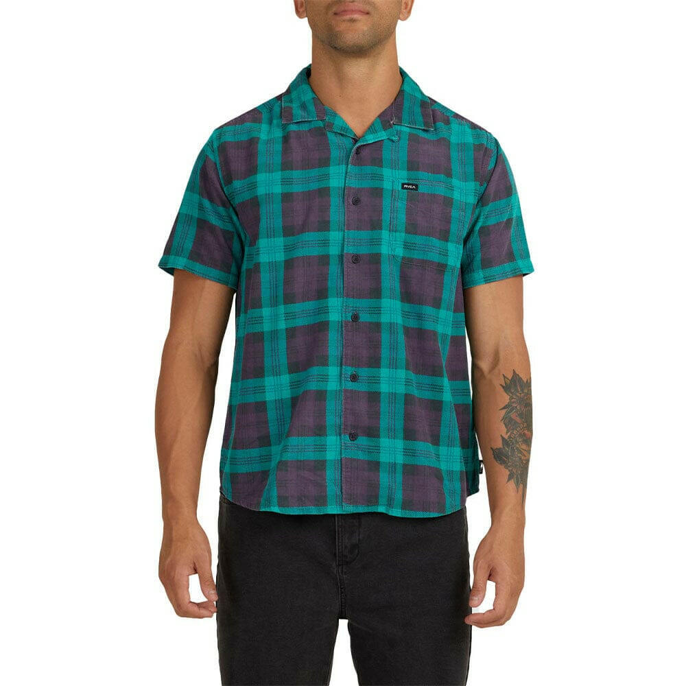 RVCA - Barbed Plaid Shirt Teal.
