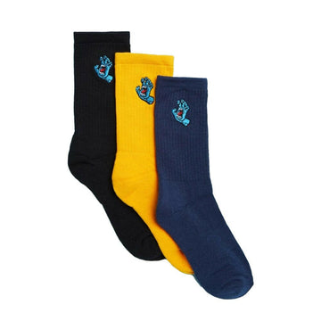 Santa Cruz - Screaming Hand Crew 3 Pack Youth Socks.