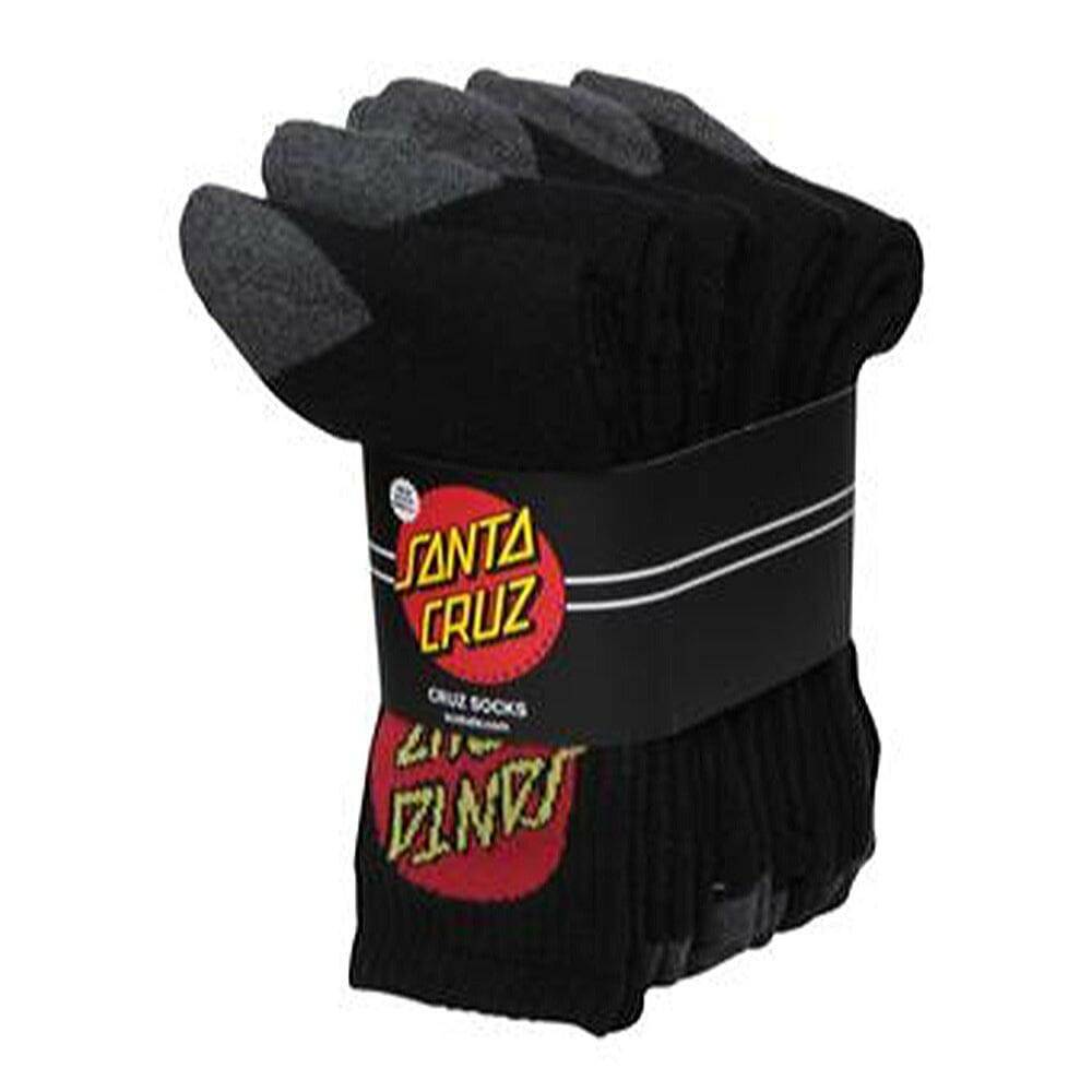 Santa Cruz - Classic Dot 4 Pack Youth Socks Black.