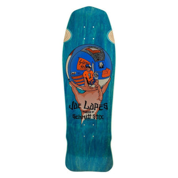 Schmitt Stix - Joe Lopes Crystal Ball Blue Stain 9.875 Reissue Skateboard Deck.