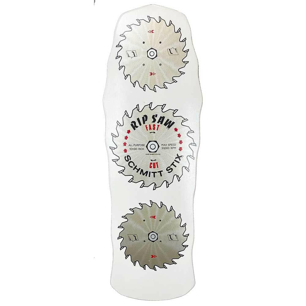 Schmitt Stix - Ripsaw White Dip 10.0" Reissue Skateboard Deck.