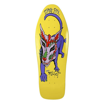 Schmitt Stix - Chris Miller Dog Yellow Dip 10.0 Reissue Skateboard Deck.