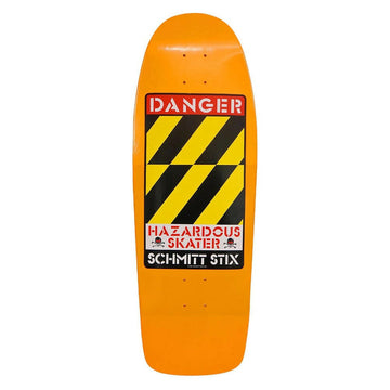 Schmitt Stix - Danger Orange 10.125 Reissue Skateboard Deck.
