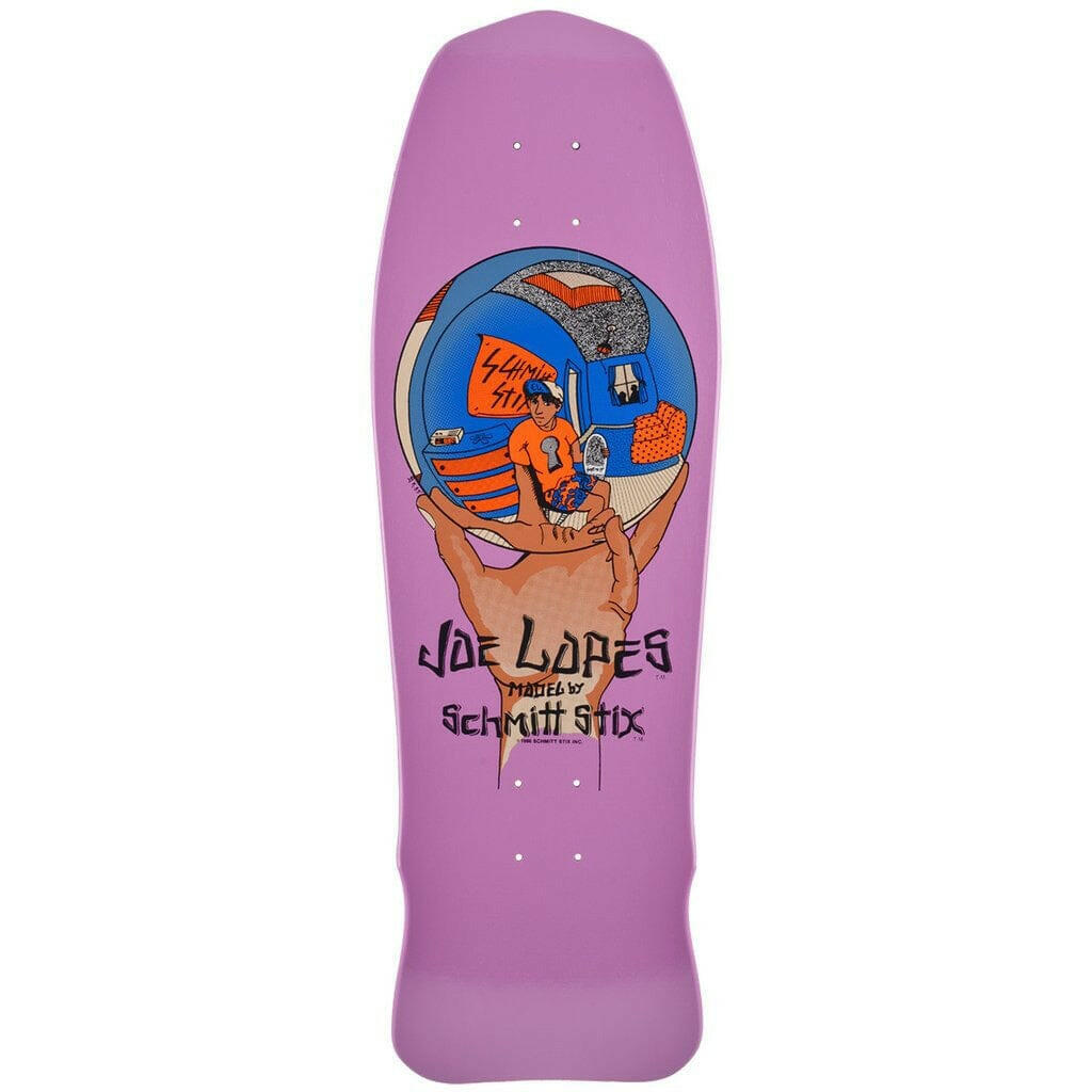 Schmitt Stix - Joe Lopes Crystal Ball 9.875 Reissue Skateboard Deck.
