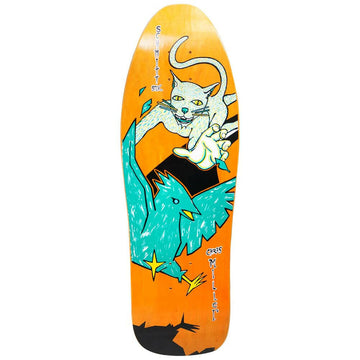 Schmitt Stix - Chris Miller Cat Bird Orange 9.5 Reissue Skateboard Deck.