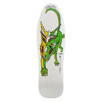 Schmitt Stix - Miller Mini White/Green 9.125" Reissue Skateboard Deck.