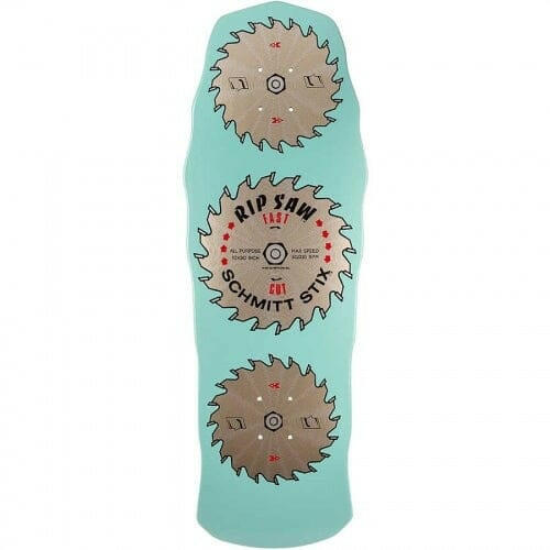 Schmitt Stix - Ripsaw Turquoise 10.0 Reissue Skateboard Deck.