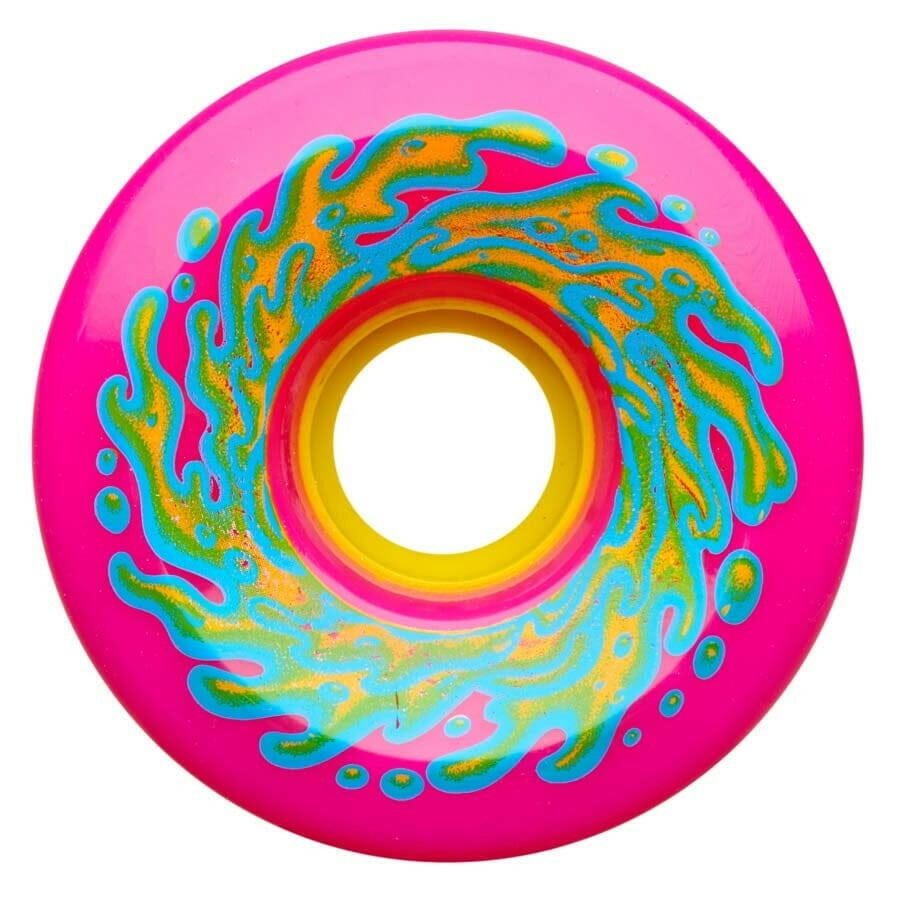 Slime Balls - OG Slime Neon Pink/Yellow 66MM 78A Skateboard Wheels.