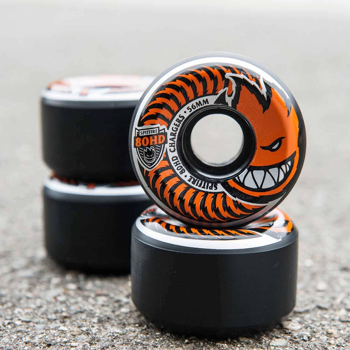 Spitfire - Chargers Conical Black 56MM 80HD Skateboard Wheels.