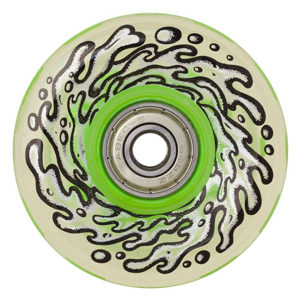 Slime Balls - Light Ups w/Green LED OG Slime 60MM 78A Skateboard Wheels.