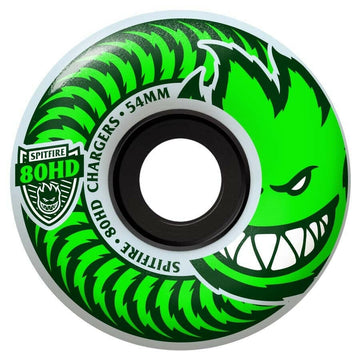Spitfire - Chargers Classic Clear/Green 54MM 80HD Skateboard Wheels.