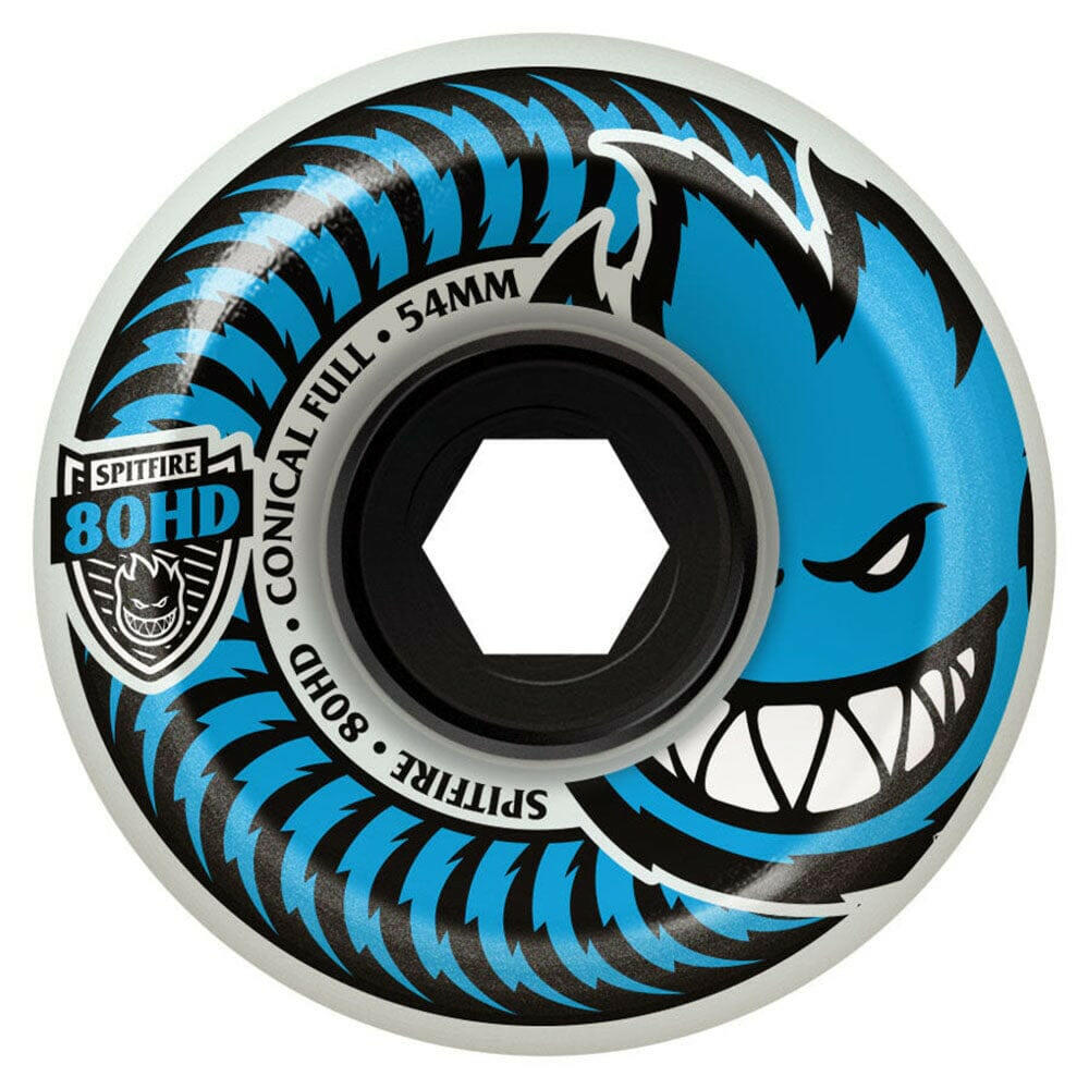 Spitfire - Conical Full Clear 54MM 80HD Skateboard Wheels.