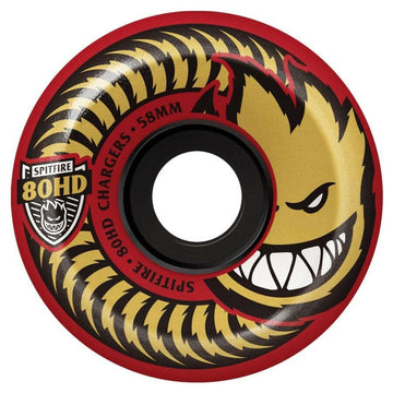 Spitfire - Chargers Conical Red 56MM 80HD Skateboard Wheels.