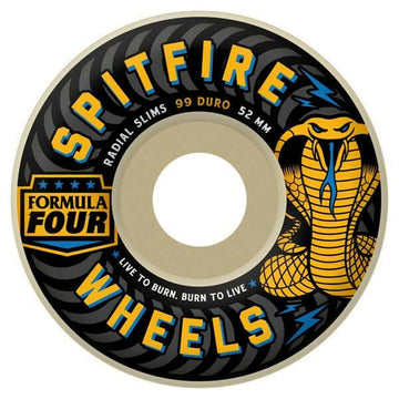 Spitfire - Formula 4 Radial Slim 53MM 99D Skateboard Wheels.