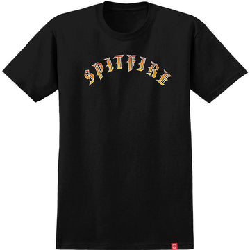 Spitfire Old E Youth Tee Black/Red/Yellow Fade.