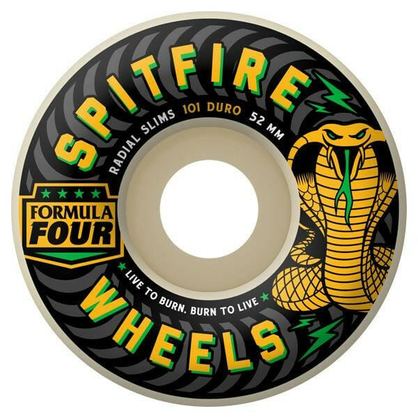Spitfire - Formula 4 Radial Slim 52MM 101A Skateboard Wheels.