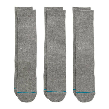 Stance - Icon 3 Pack Socks Grey Heather.