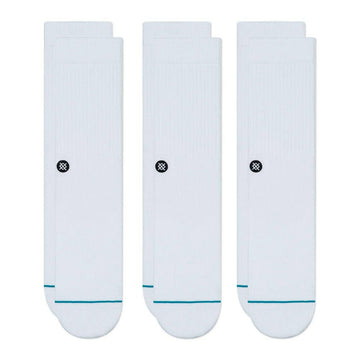 Stance Icon 3 Pack Socks White.