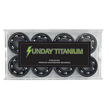 Sunday - Titanium Shieldless Skateboard Bearings.