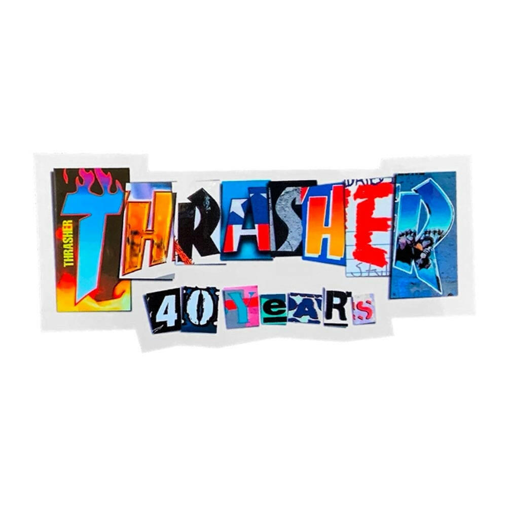 Thrasher - 40 Years Die Cut 6" Sticker.