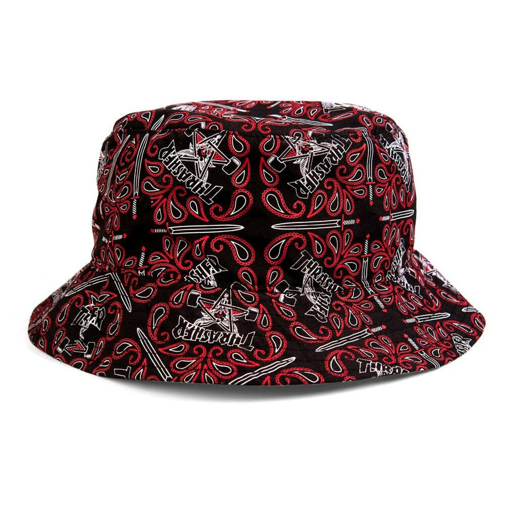 Thrasher - Bandana Bucket Hat Black/Red.