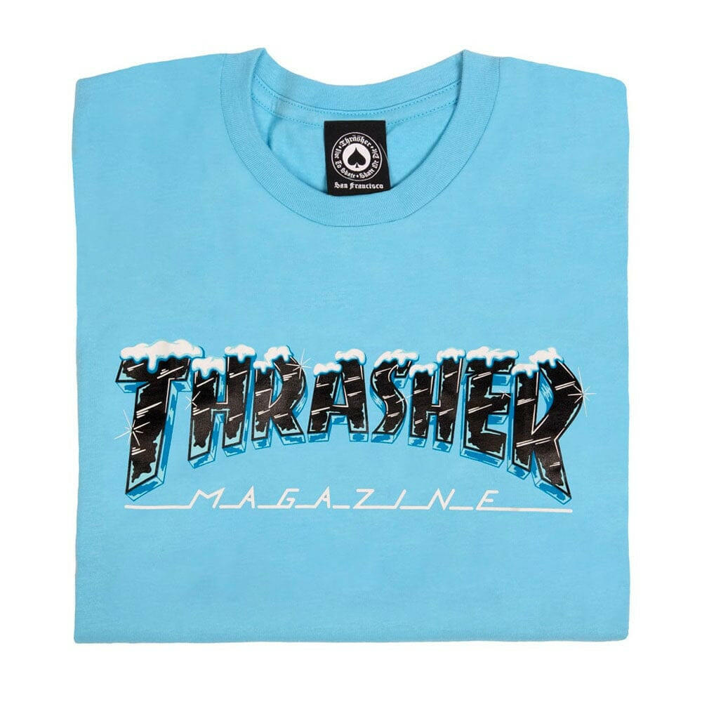 Thrasher - Girls Black Ice Tee Light Blue.