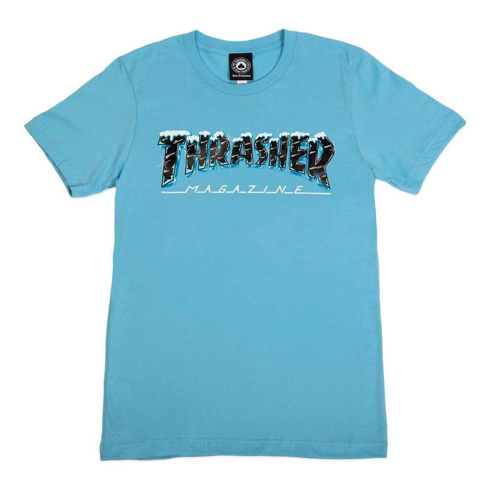 Thrasher - Girls Black Ice Tee Light Blue.