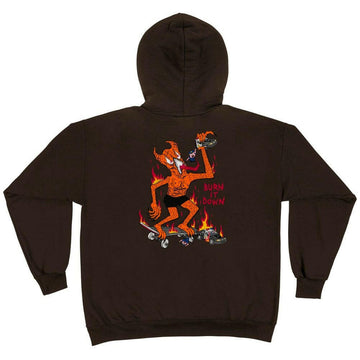 Thrasher - Burn It Down Hoodie Dark Chocolate.
