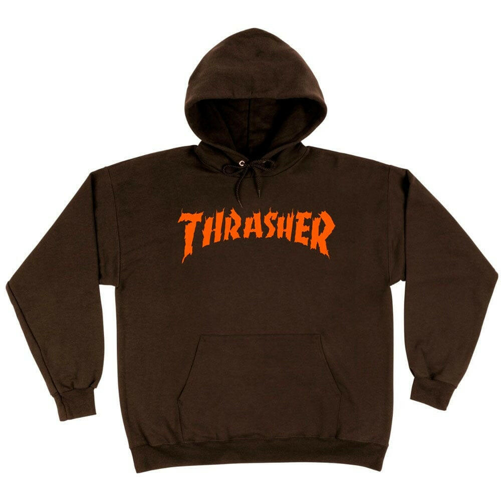 Thrasher - Burn It Down Hoodie Dark Chocolate.