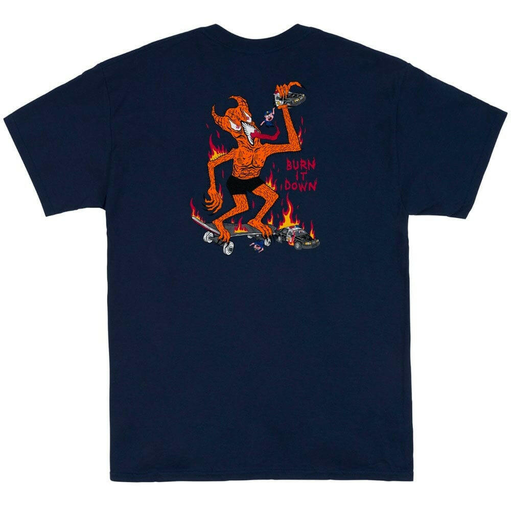 Thrasher - Burn It Down Tee Navy.