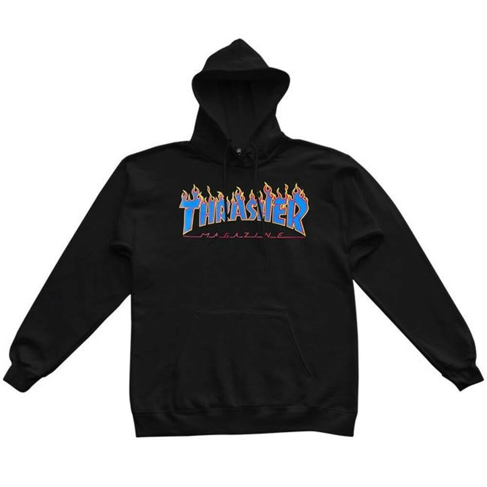 Thrasher - Flame Logo Hoodie Black/Blue.