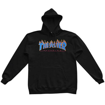 Thrasher - Flame Logo Hoodie Black/Blue.