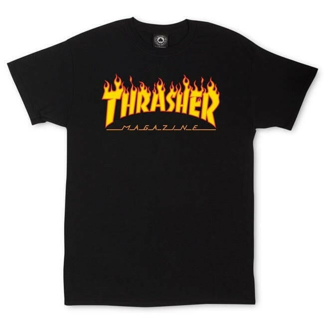 Thrasher - Flame Logo Tee Black.