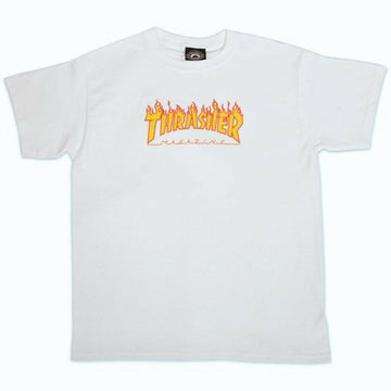 Thrasher - Flame Youth Tee White.