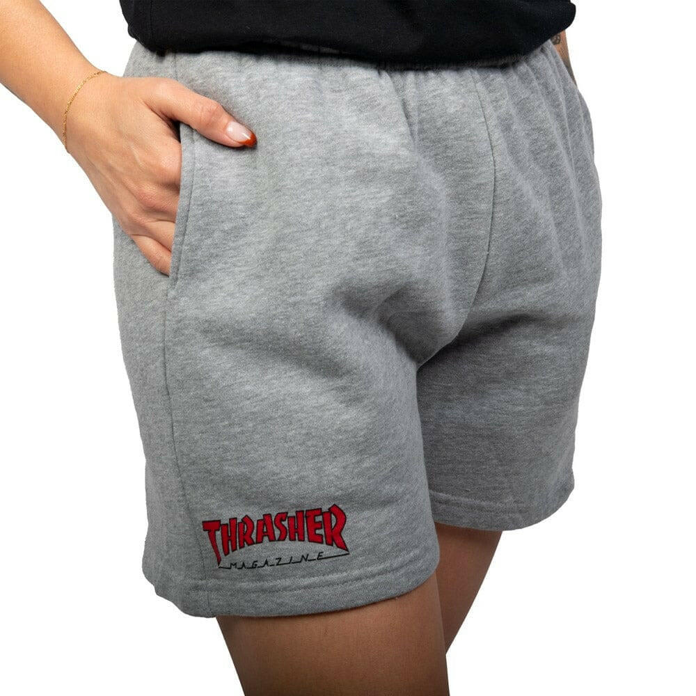 Thrasher - Girls Outlined P.E. Shorts Heather Grey.