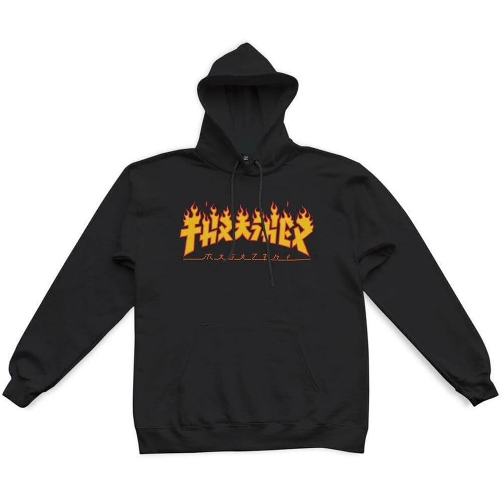 Thrasher - Godzilla Flame Hoodie Black.