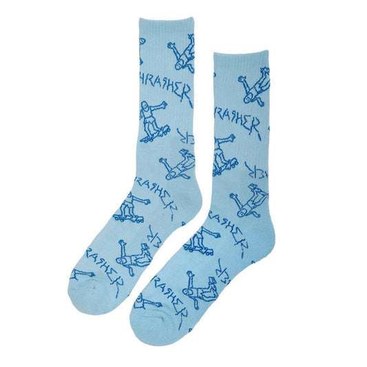 Thrasher - Gonz Logo Socks Light Blue.