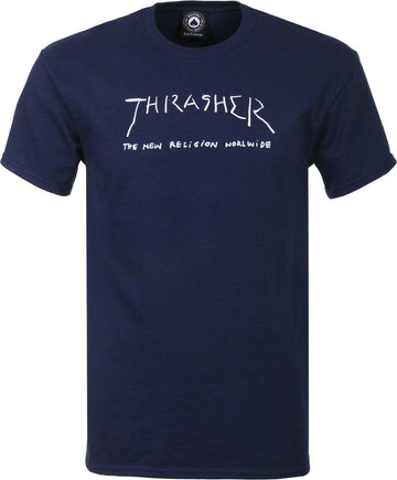 Thrasher - New Religion World Wide Tee Navy.