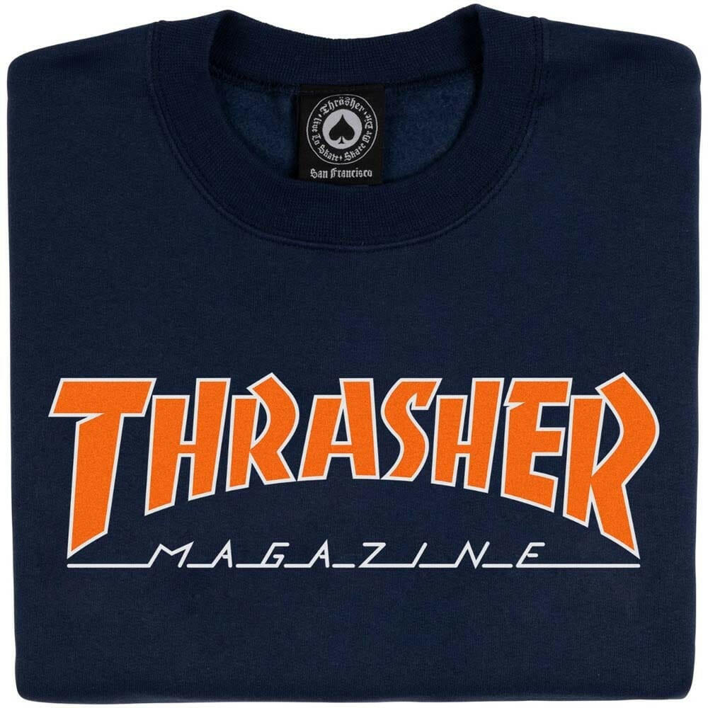 Thrasher - Outlined Crew Navy/Orange.