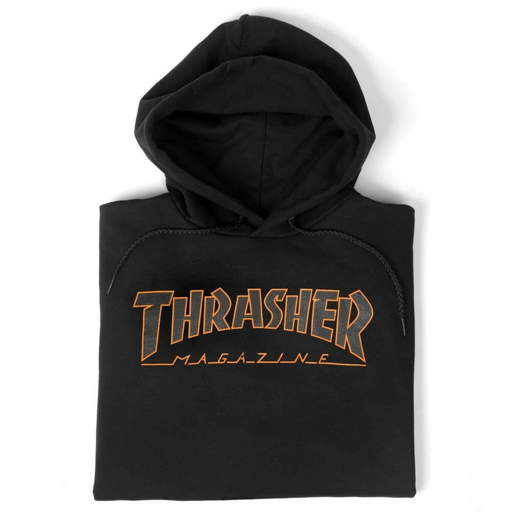Thrasher - Outlined Mens Hoodie Black/Orange.