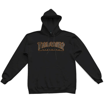 Thrasher - Outlined Mens Hoodie Black/Orange.