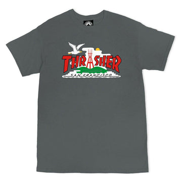 Thrasher - The City Tee Charcoal.