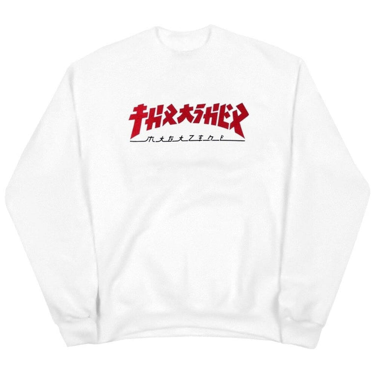 Thrasher - Godzilla Mens Crew White.