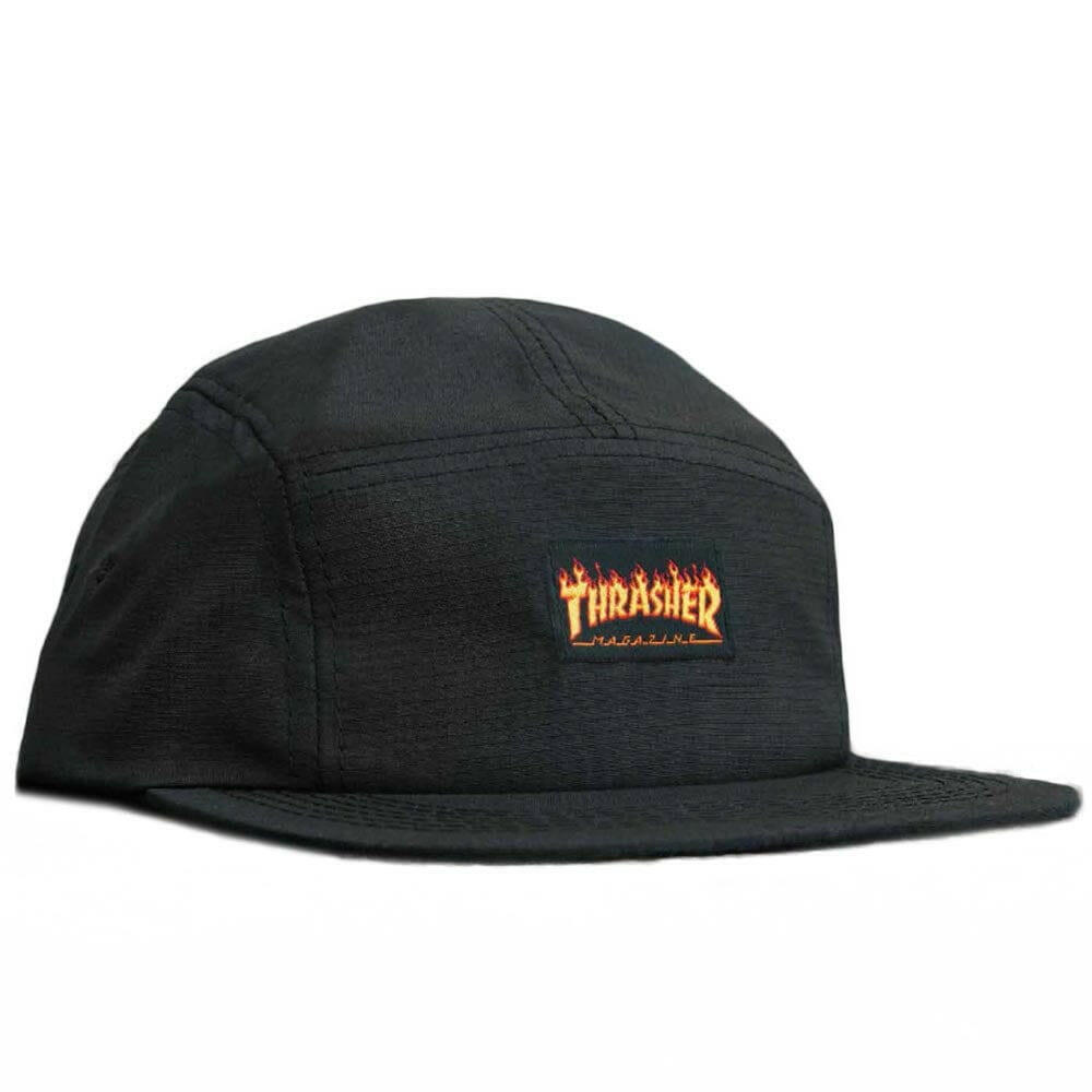 Thrasher - Flame Logo 5 Panel Black.