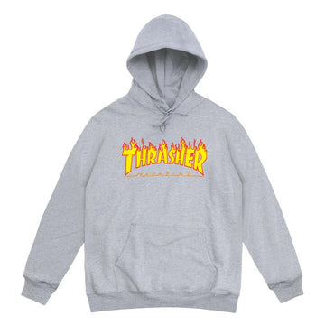 Thrasher - Flame Logo Hoodie Light Grey.