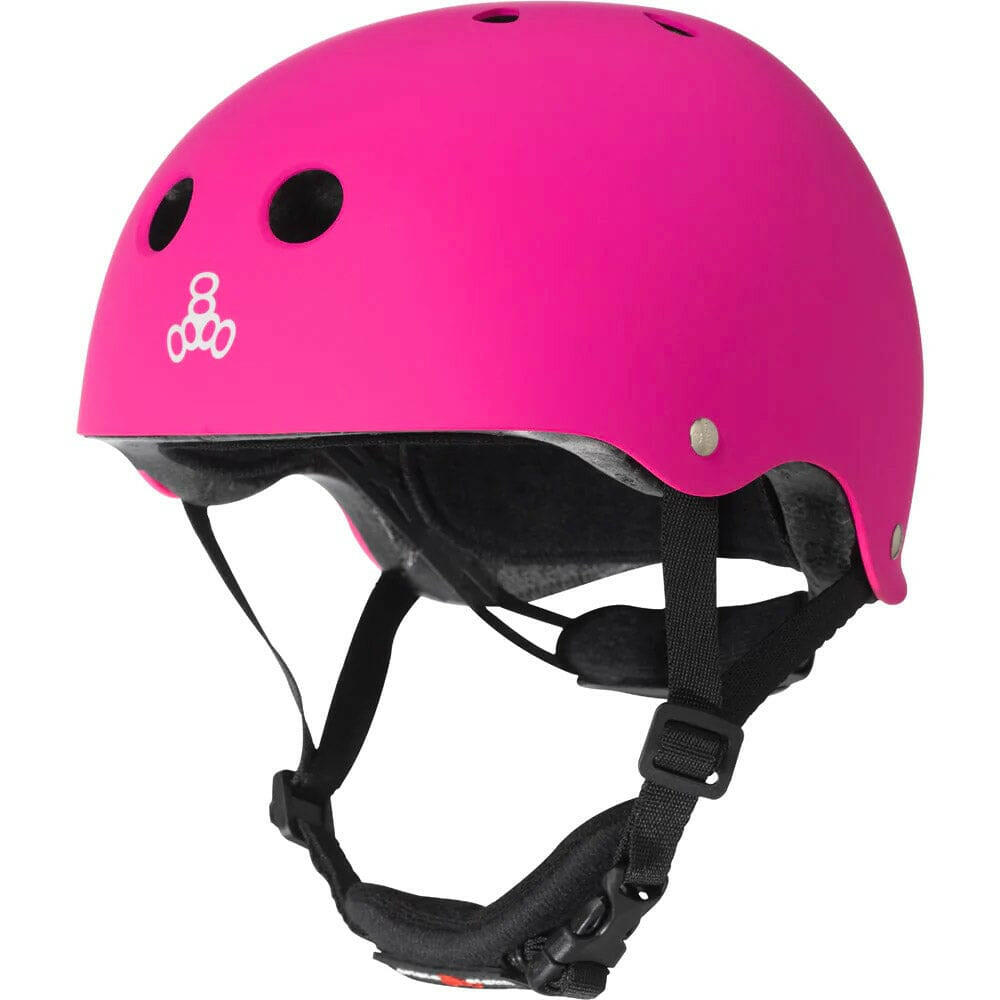 Triple 8 - Lil 8 Certified Youth Helmet Neon Pink Rubber.