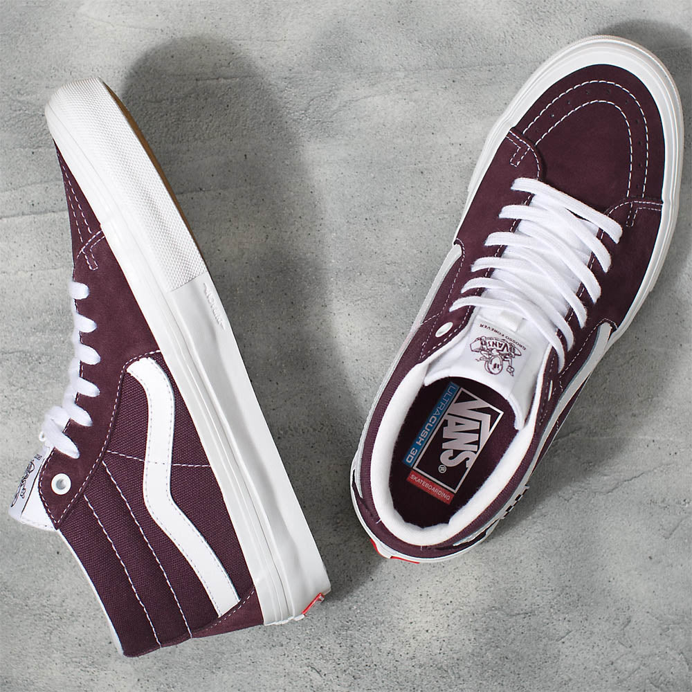 vans maroon and grey