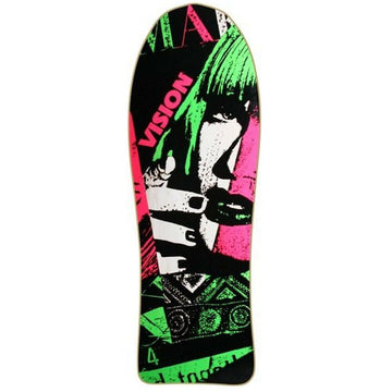Vision - Aggressor White/Green/Pink 10.5" Reissue Skateboard Deck.