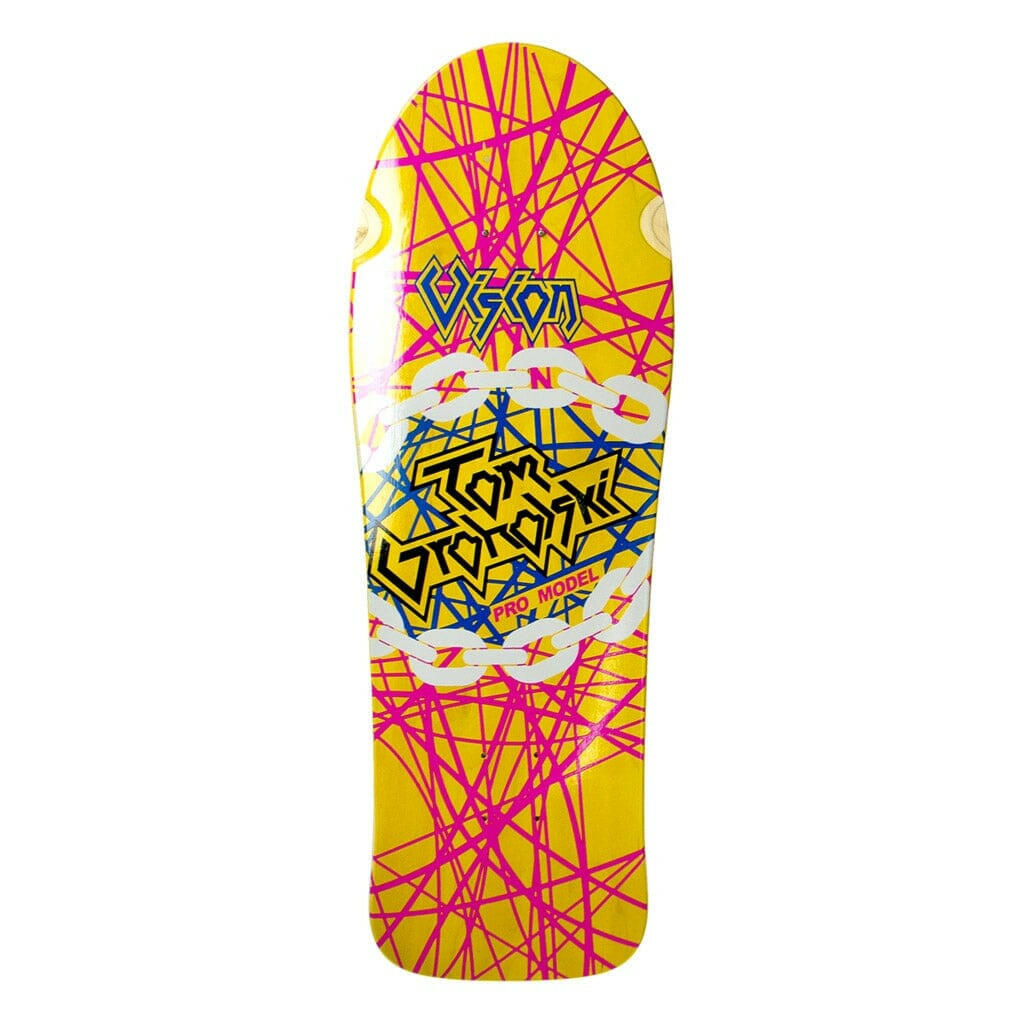 Vision - Tom Groholski Heavy Metal Yellow 9.75" Reissue Skateboard Deck.